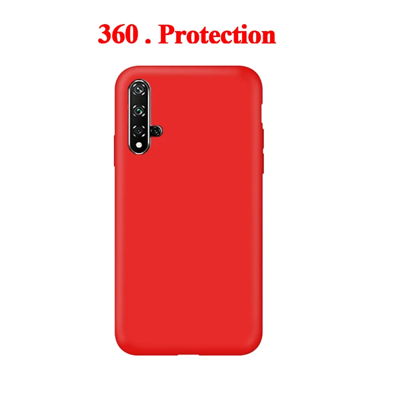 Red 360 Чехол для huawei Honor 20 жидкий силиконовый мягкий ударопрочный задняя крышка чехол для huawei Honor 20 чехол для телефона - Цвет: Red 360