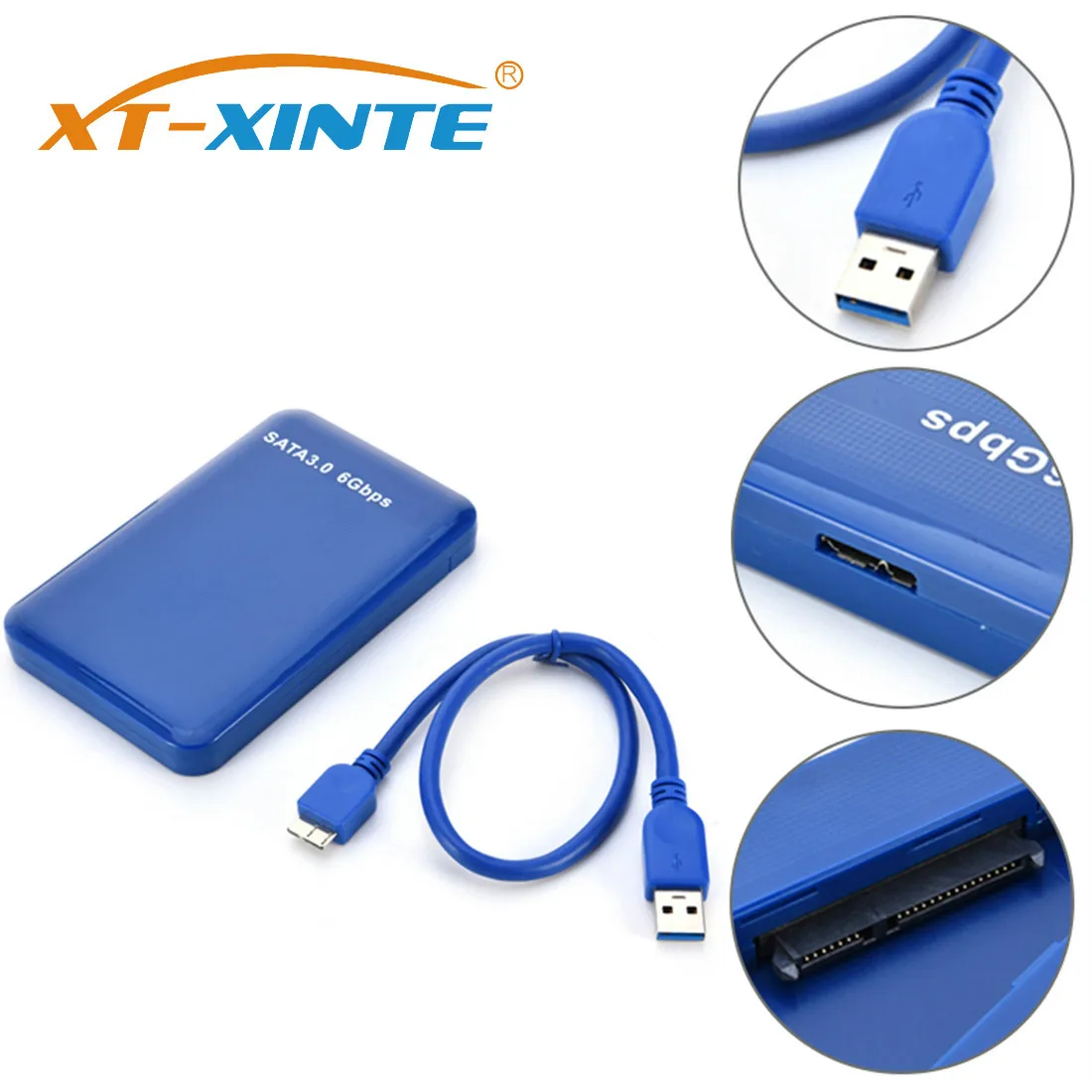 

XT-XINTE USB3.0 to SATA 3.0 2.5 HDD Hard Disk Drive 2.5 inch External HDD Caddy Enclosure Case Tool Free Support 3TB 6 Gbps UASP