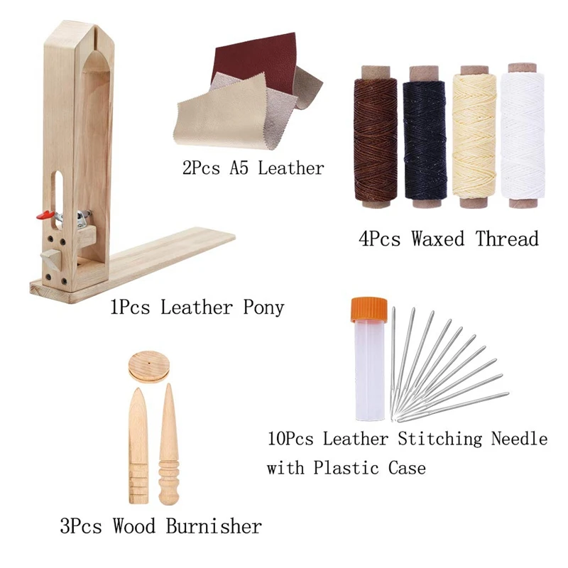 

20Pcs Leather Craft Tool Set Leather Craft Clamp with Leather Sewing Accessories Leather DIY Tool