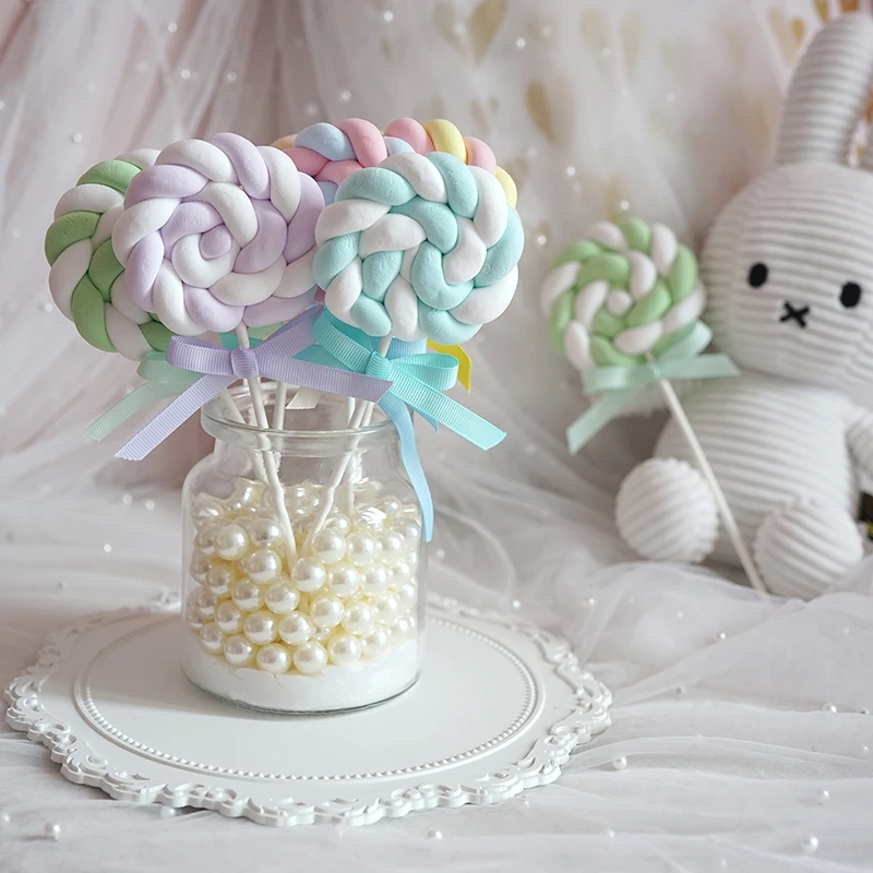 Artificail Candy Simulated Lollipop Simulation Cotton Fake Cake Shop Window Display Prop Photography Background food model,food photography props