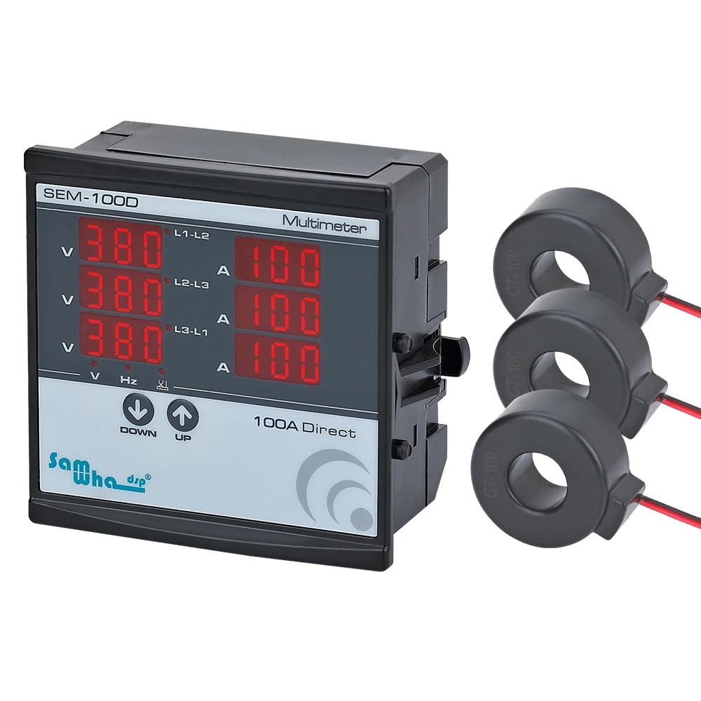 Samwha-Dsp SEM-XXD Digital Multimeter, Contains 3 C.T, Three Phase Volt(L-L),(L-N), Ampere ,Frequency, Phase Sequence Display 2