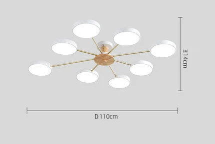 White 8 lights Скандинавский пост-современный macaron Люстра светодиодный гостиная спальня кабинет глянцевое освещение AC110V-260V Сменные - Цвет абажура: White 8 lights
