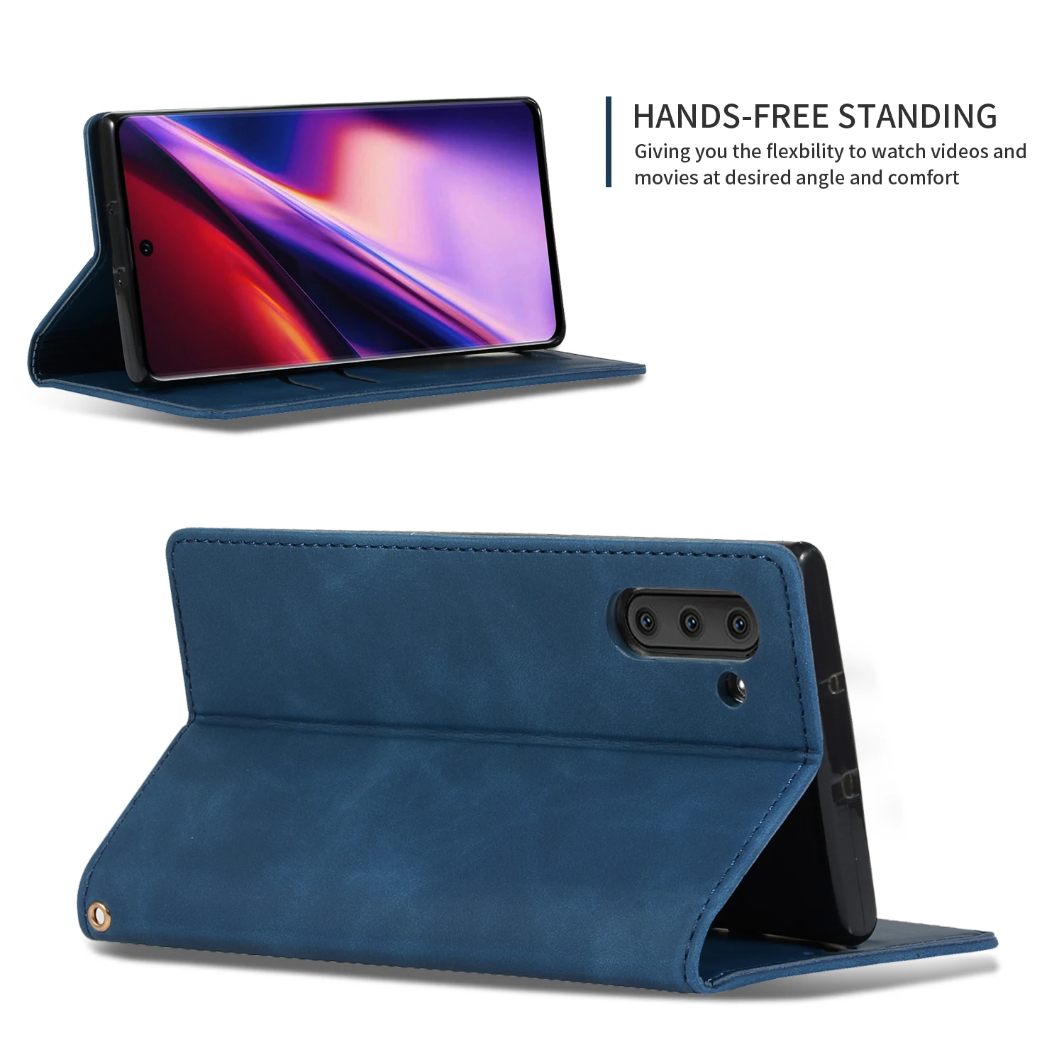 20pcs/lot High grade Business 2 card flip leather cover for samsung galaxy Note 8 9 10 10 Pro stand cover case