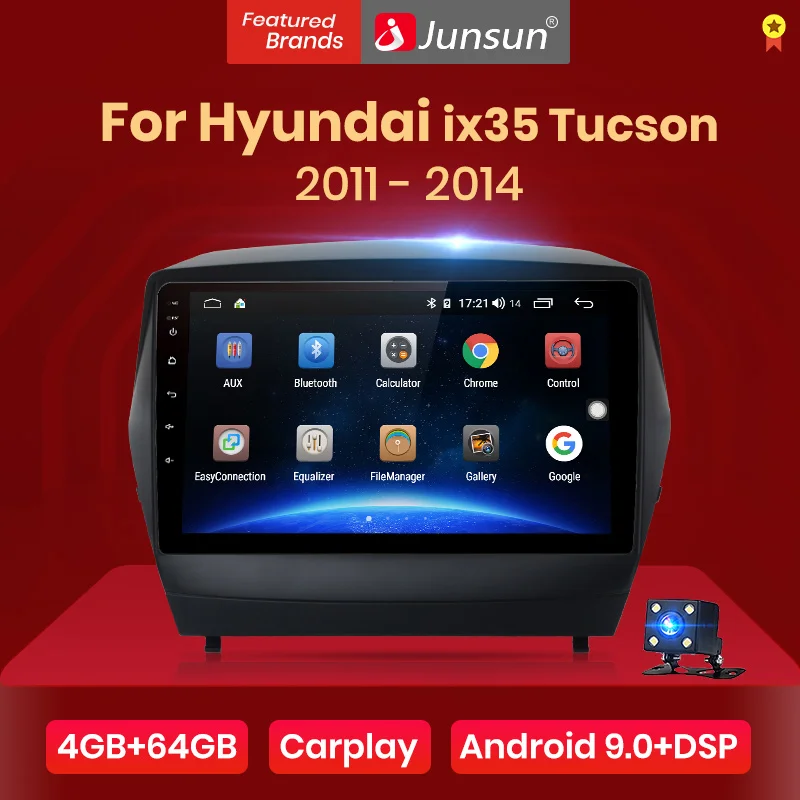 Junsun V1 pro 4G + 64G Android 9 0 DSP для Hyundai Tucson 2 ix35 2011 2014 Автомобильный Радио Мультимедийный