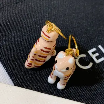 

Timeless Wonder Cute Enamel Cat Drop Earrings Women Jewelry Gothic Boho Top Runway Designer Party Hip Hop Trendy Ins New 3599