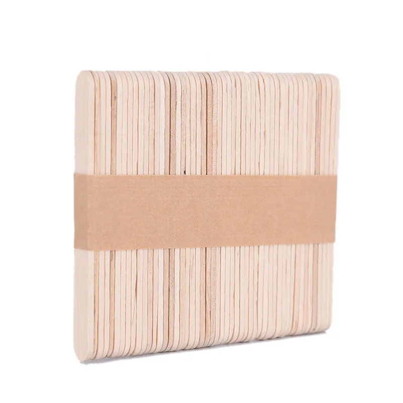 Wood Ice Cream Stick 50 PCS Craft Stick Ice Cream Sticks Natural Wood Popsicle Craft Sticks Ice Cream Tool