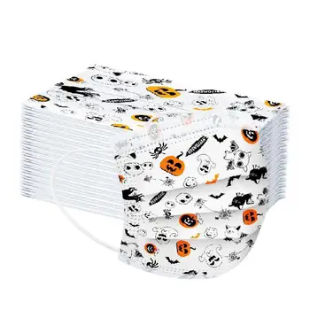 

10/100/500pcs Disposable Kids Face Mask 3 Layers Breathable Gauze Mask Cartoon Children Halloween Planet Print Face Mouth Masks