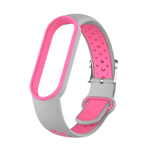 Belt For Xiaomi Mi Band 5 6 Two-color Silicone Bracelet Sport Breathable Strap For Miband 5 Miband7 Replacement Wristband - Image 15