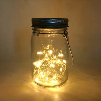 

Creative String Bottle Lamps LED Solar Mason Jar Lid Lights for Outdoor Decor Romantic Holiday Lights Outdoor Lighting