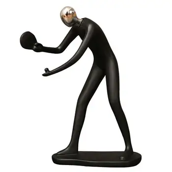 

1pc Modern Abstract Sculpture Tabletop Tennis Ping-pong Player Figure Model Statue Resin Crafts
