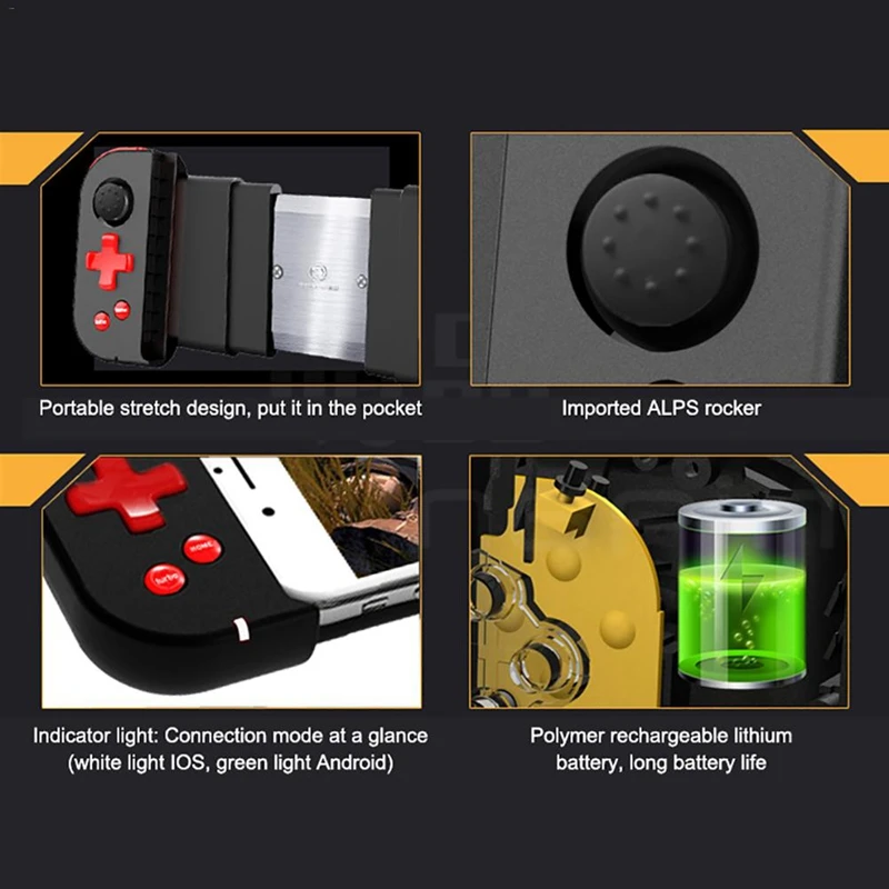 X6 Pro Bluetooth 2.4G Wireless Gamepad with Turbo Function Phone Game Controller for PUBG for IOS A