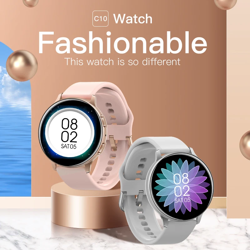 C10 Jam Tangan Pintar Wanita Monitor Tekanan Darah Pelacak Kebugaran  Bluetooth Panggilan Tahan Air Olahraga Bulat Jam Tangan Pintar untuk  Android IOS - AliExpress Elektronik konsumen
