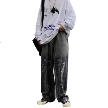 

Hip Hop Baggy Pants Jeans Retro Men Harem Casual Loose Fit Denim Trousers Men Jogger Korean Fashion Print Mens Gradient Pants