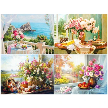 

5D Flowers Diamond Painting Full Drill Picture Of Rhinestones Embroidery Cross Stitch Decoration For Home Gift 5.0