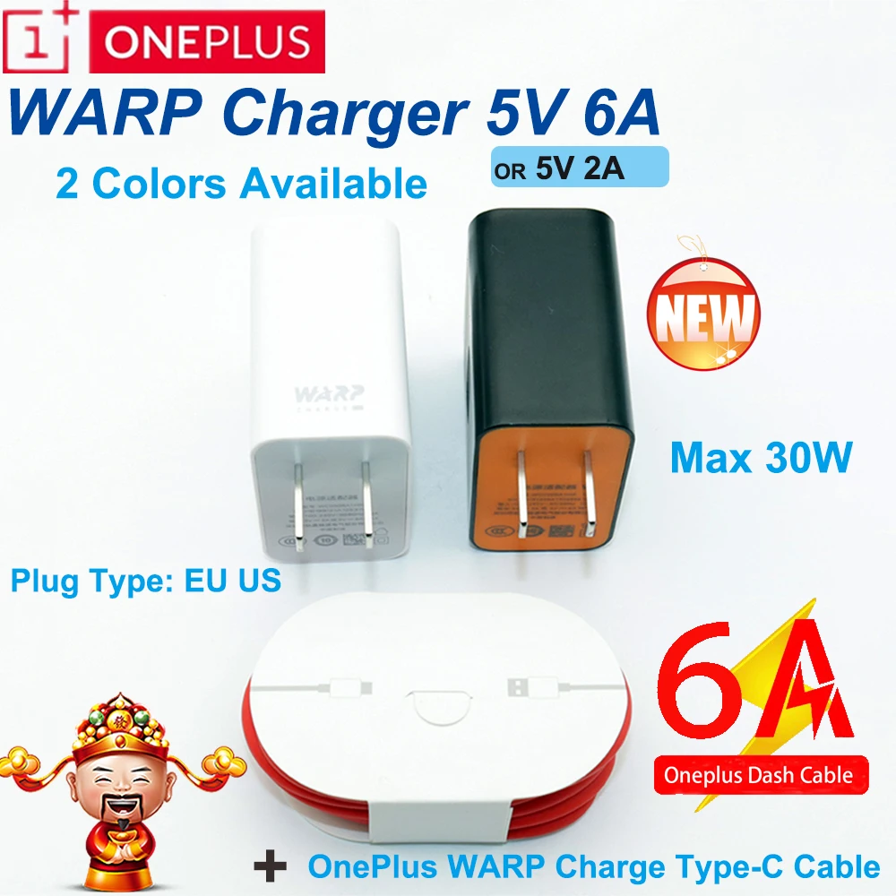 Адаптер питания OnePlus Warp Charge 7 Pro 7T 30 Вт новый кабель Type-C для быстрой зарядки 6A 6T 5 5T 3T