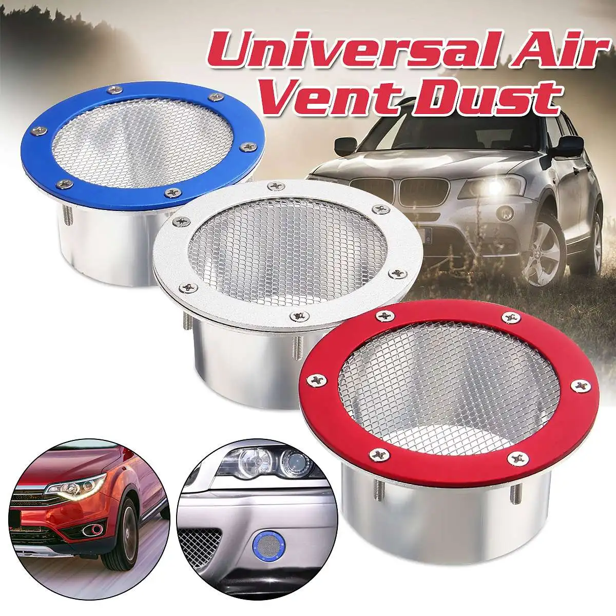 

New Universal Car Air Vent Dust Air Duct Grille Air Intake Bumper Vent Inlet Air Duct Cold Air Filter For Benz For BMW For Audi