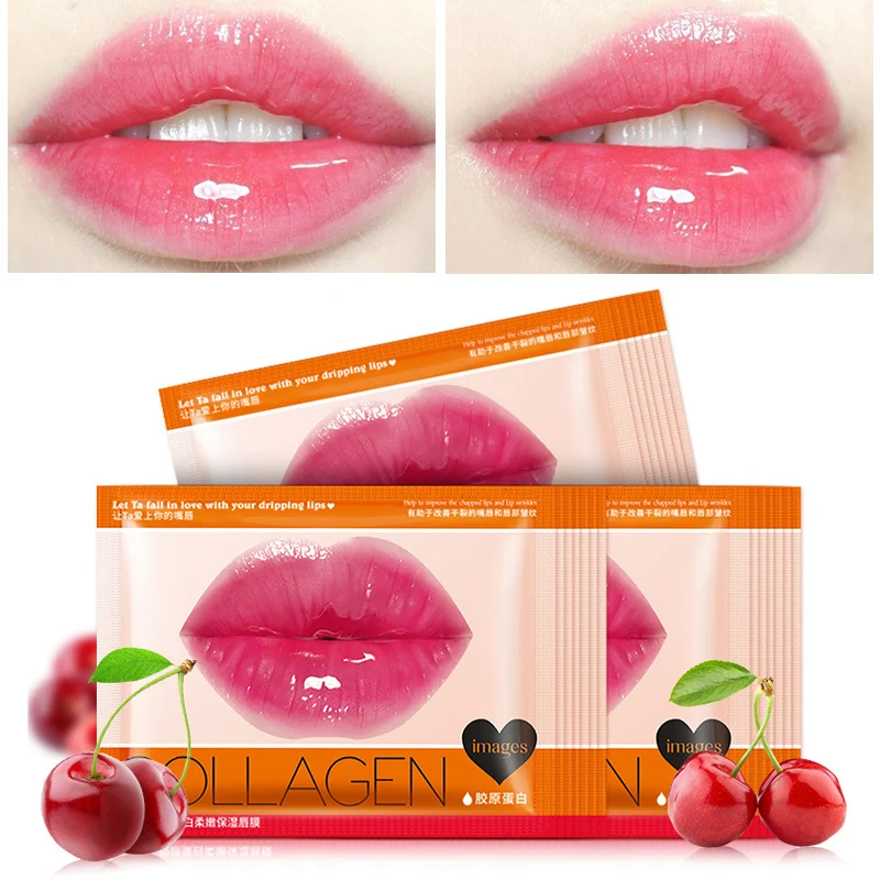 

1pcs Collagen Lip Masks Patches Moisturizing Exfoliating Essence Plumper Lip Mask Pads Hydrating Lighten Fine Line Lips Care Gel