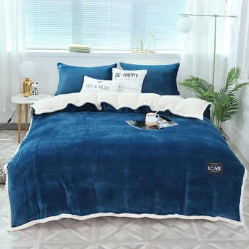

Super Warm Double-sided Flannel Fleece Duvet Cover Multipurpose Soft Quilt Cover Sofa Bed Throw Blanket Comforter Cover