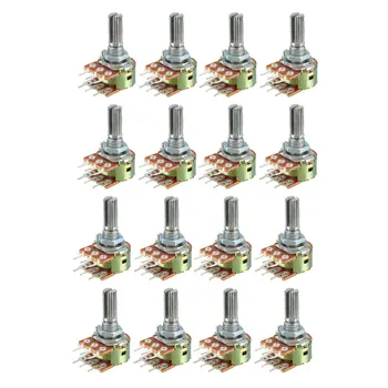 

uxcell WH148 1K Ohm Variable Resistors Dual Turn Rotary Carbon Film Taper Potentiometer 16pcs