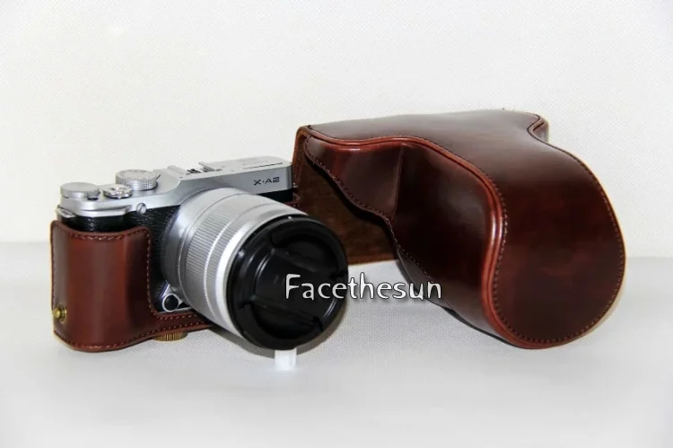 PU leather camera bag fuji -14