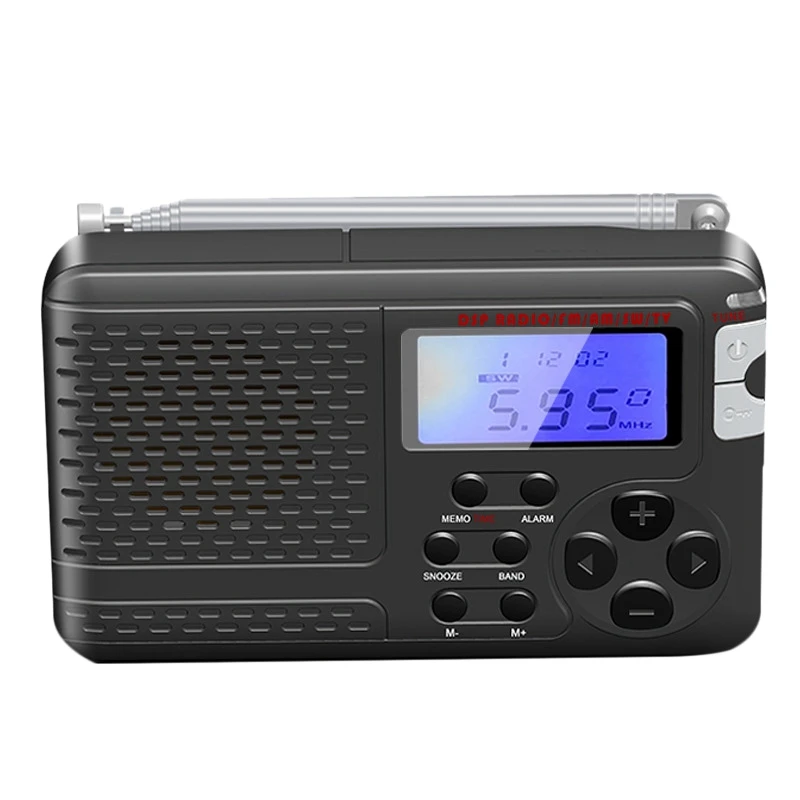 Многофункциональное радио с антенной Портативный ЖК-дисплей Экран AM/FM/SW/ТВ полно