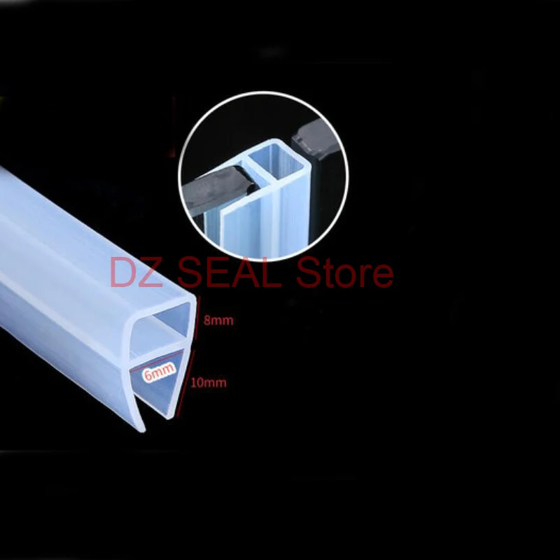 3 Meters U Shape Bath Shower Screen Door Window Silicone Rubber Seal Strip Weatherstrip For 10Mm Glass