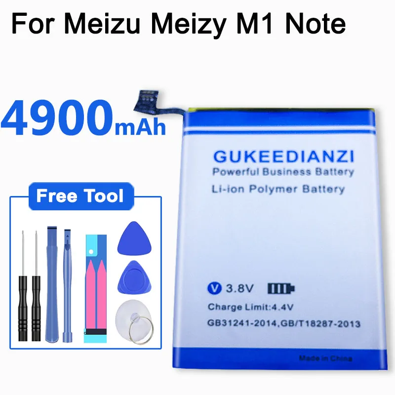 GUKEEDIANZI 4900mAh BT42 Replacement Battery For Meizu Meizy M1 Note Rechargeable Lithium Polymer Bateria | Мобильные телефоны и
