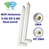 Двухдиапазонная Wi-Fi антенна 5dbi 2,4 ГГц 5,8 ГГц всенаправленная SMA/RPSMA для USB-адаптера PCI-карта ретранслятор Беспроводной Маршрутизатор IP-камера ► Фото 1/6