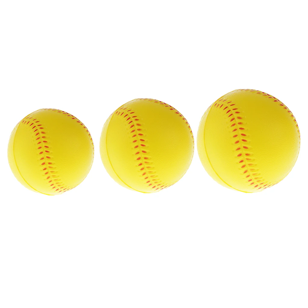 Pitcher's Soft Training Softball, PU Foam Yellow Baseball Ball for Practice - Durable and Practical