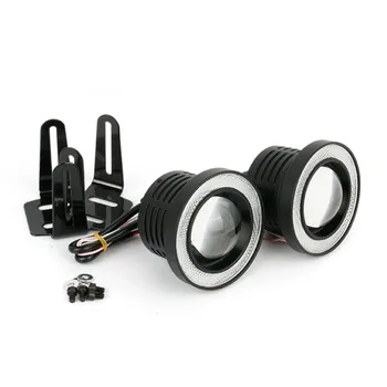 

A Pair/Set 64mm/76mm/89mm 30W LED COB Angel Eyes Daytime Running Light 2000LM Car Vehicle Universal Fog Lights for BMW for Benz