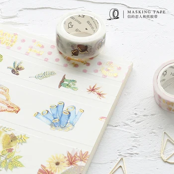 

1 pcs DIY Japanese Paper Washi Tapes Decorative Adhesive Tapes Gold Planet Birds Masking Tape Stickers Size 5M