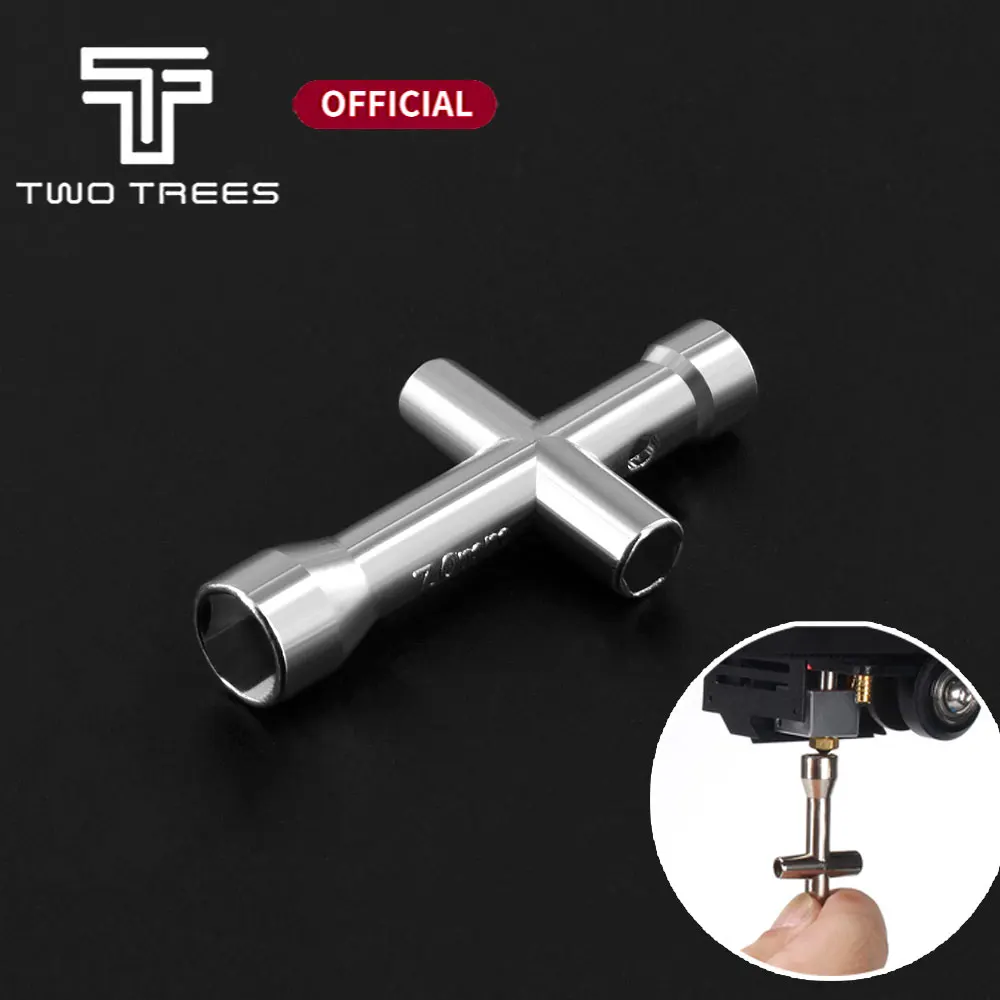 Twotrees E3D Nozzle MK8 Mini Spanner M2 M2.5 M3 M4 Screw Nut Hexagonal Cross Wrench Sleeve socket Maintenance Model Wheel Tool