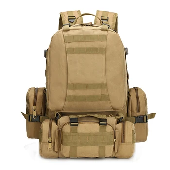 

50L Tactical Backpack 600D Camouflage 4 In 1 Multifunctional Outdoor Military Molle Rucksack Hiking Camping Water Resistant Bags