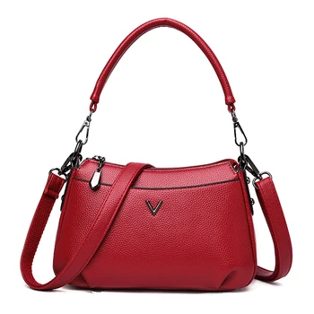 

Fashion Crossbody Bags For Women 2019 New High Quality Leather Women's Handbag Designer Tote Sac A Main Ladies Red
