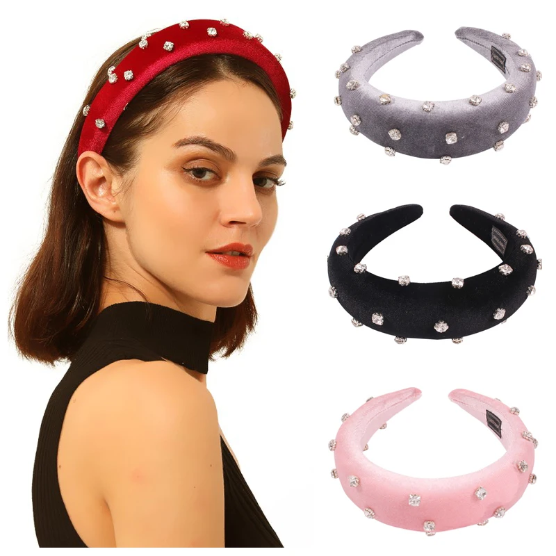 

New Fashion Pearl Headband for Women Handmade Padded Sponge Hairband Headpiece Ladies Wedding Elegant Hair Accessories Solememo