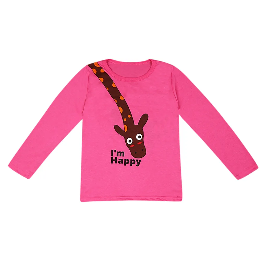 Новинка года; Детские топы с рисунком жирафа для мальчиков и девочек; свитшот-футболка; пуловер; roupa infantil; детская одежда; спортивный костюм