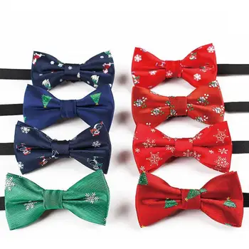 

Christmas Children Show Bow Children Christmas Elasticity Lead Knot Adjustable Santa Snowflake Tree Adult Tie