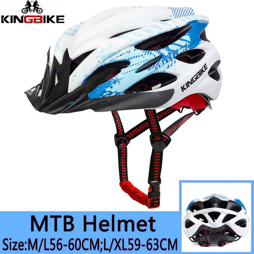 KINGBIKE велосипедный шлем ультралегкий велосипедный шлем в форме MTB шлем Casco Ciclismo дорожный горный шлем MTB шлемы - Цвет: 675N-Blue