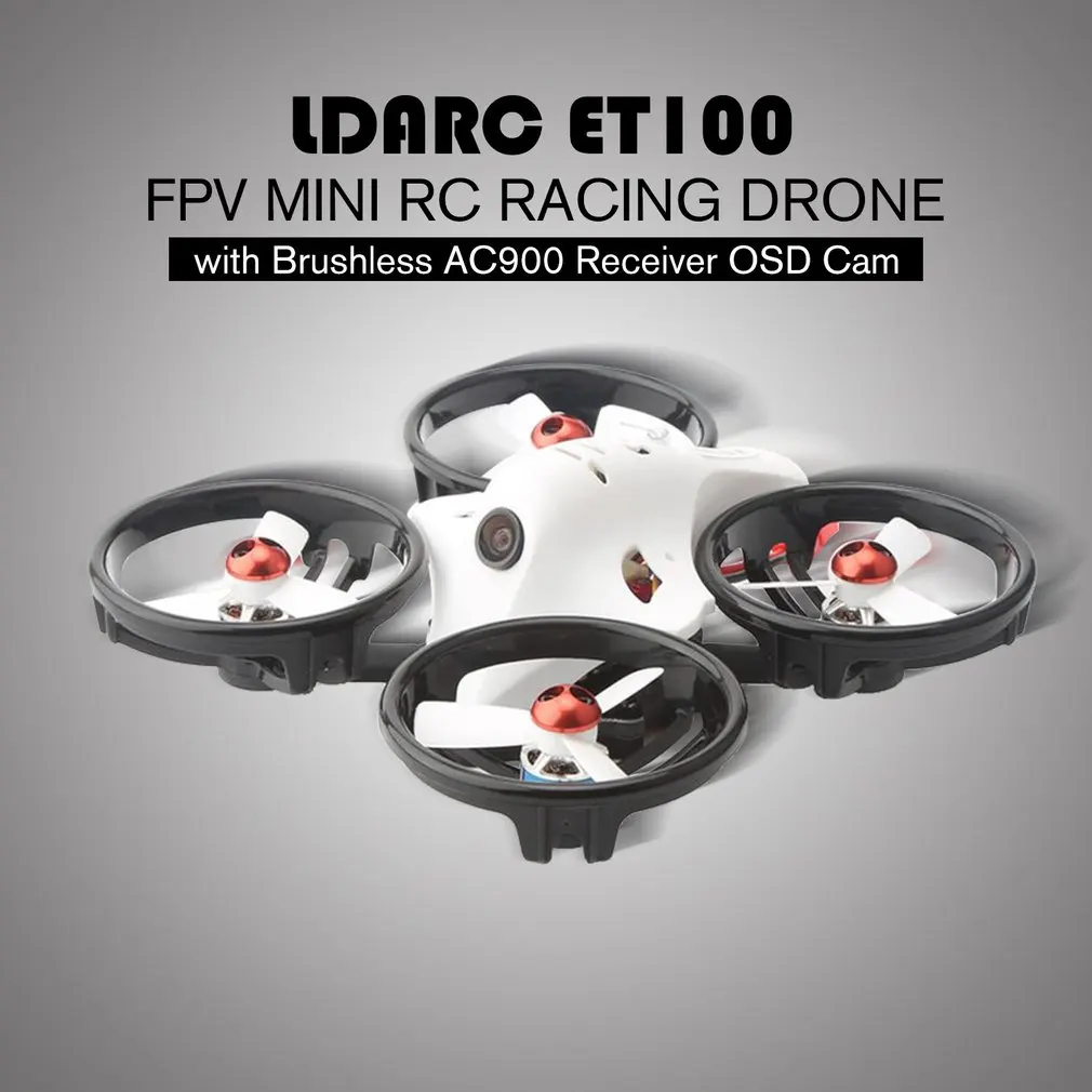 LDARC ET100 5,8G микро бесщеточный FPV RC гоночный Дрон с 100mW 16CH VTX камерой OSD AC900 приемник PNP версия