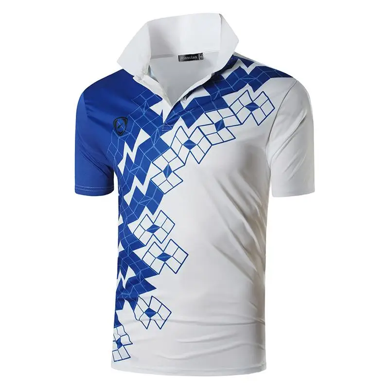 

jeansian Men's Sport Tee Polo Shirts POLOS Poloshirts Golf Tennis Badminton Dry Fit Short Sleeve LSL224 White2