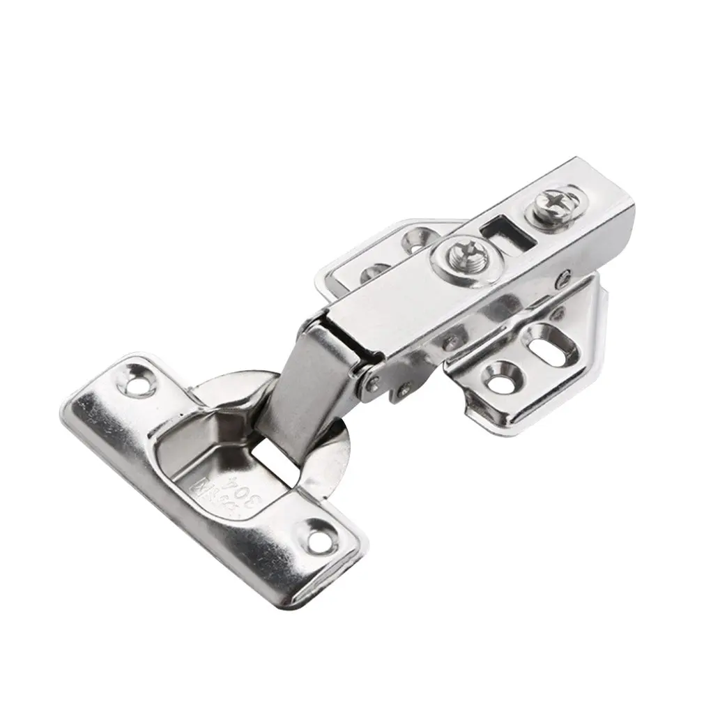 

304 Stainless Steel 1.0mm Straight Arm Hydraulic Hinge Buffer Damping Cabinet Door Detachable/Fixed Aircraft Hinge Full Cover