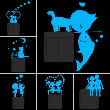 

Glow Switch Sticker Romantic Love Luminous Sticker Home Decor Wall Sticker Wedding Room Lover Bedroom Decoration Glowing Decal