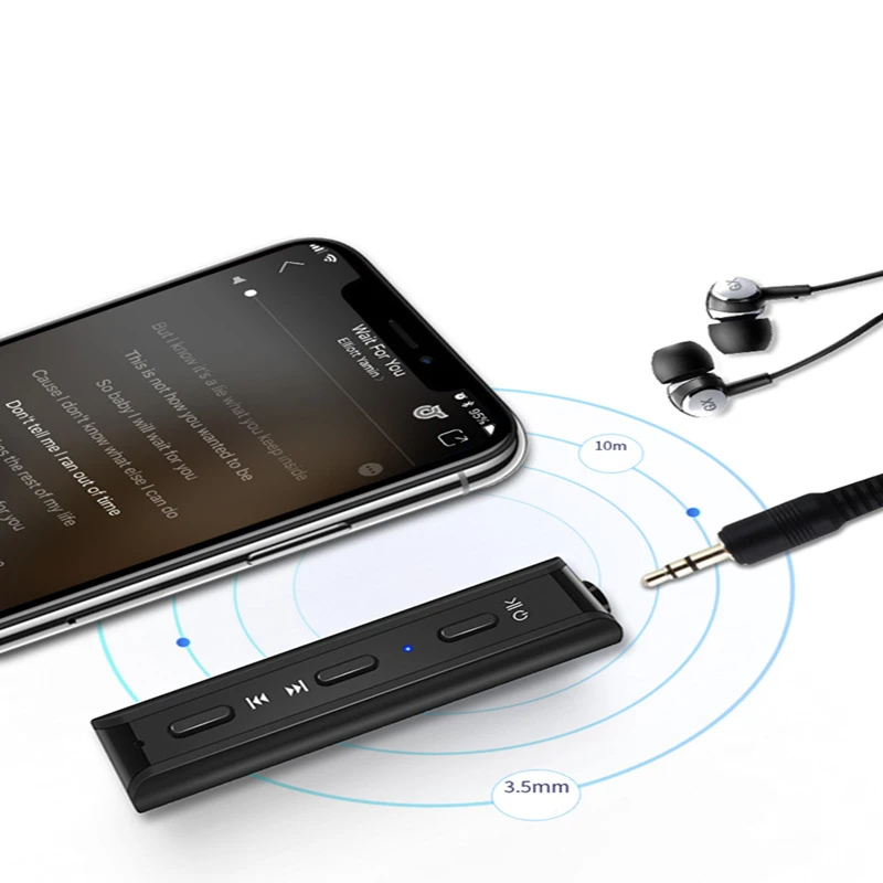 Bluetooth аудио приемник проводной к беспроводной к AUX динамик усилитель звука автомобильный адаптер громкой связи