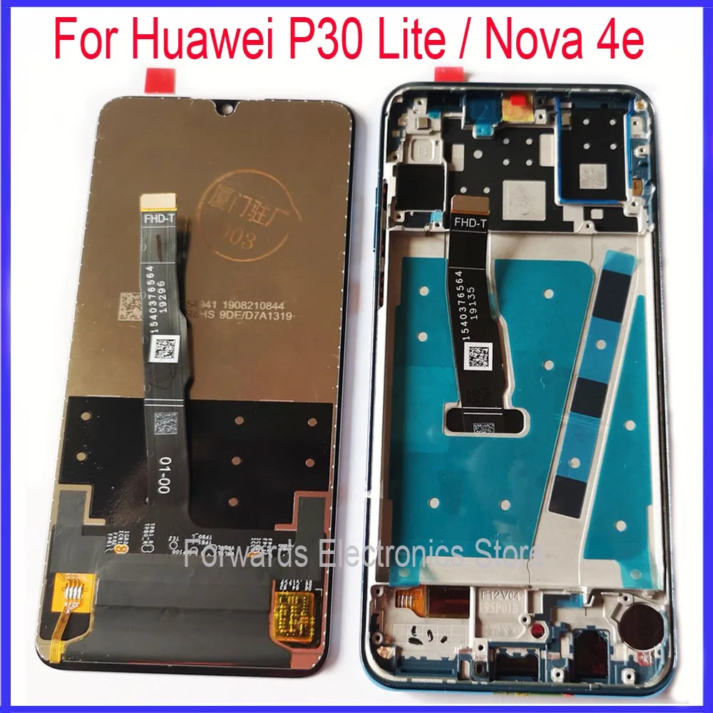 ЖК дисплей для Huawei P30 Lite Nova 4e MAR LX1 LX2 AL01 с сенсорным экраном и рамкой в сборе|Экраны
