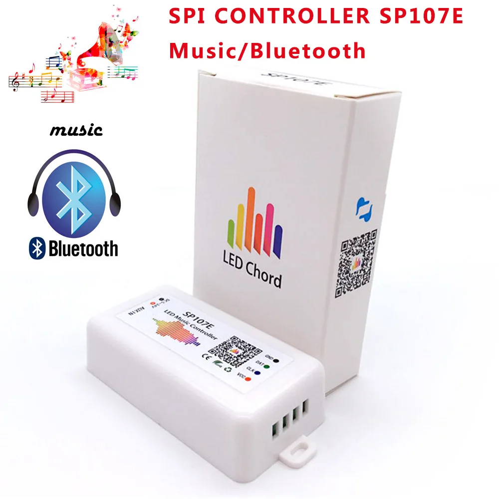 Светодиодный bluetooth контроллер Sp107e pixel ic spi music phone app для lpd8806 ws2812 sk6812 sk9822 rgbw