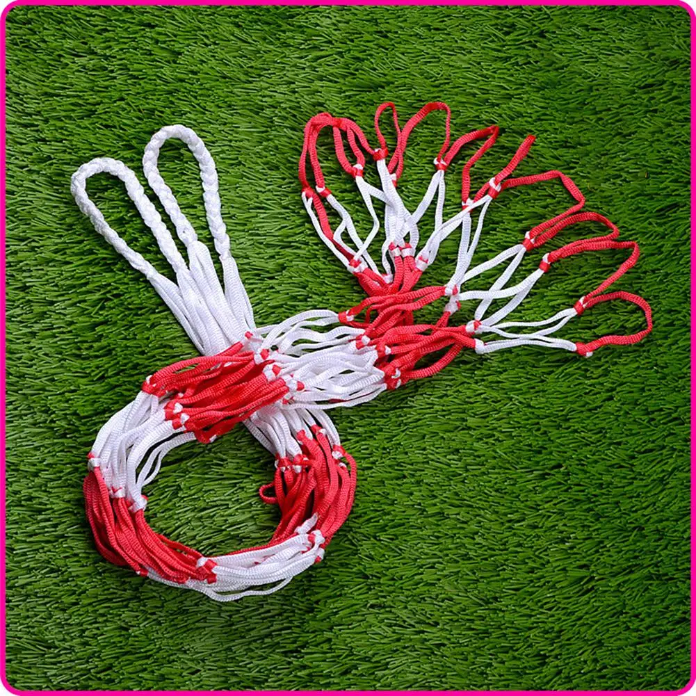 

HobbyLane Basketball Bag Large Ball Pocket Bold Solid Volleyball Football Basketball Net Mesh Bag Red White Stitching Outdoor