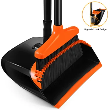 

HOMEMAXS Extendable Stable Space-saving Broom and Dustpan Broomstick & Dust Pan for Kitchen Home