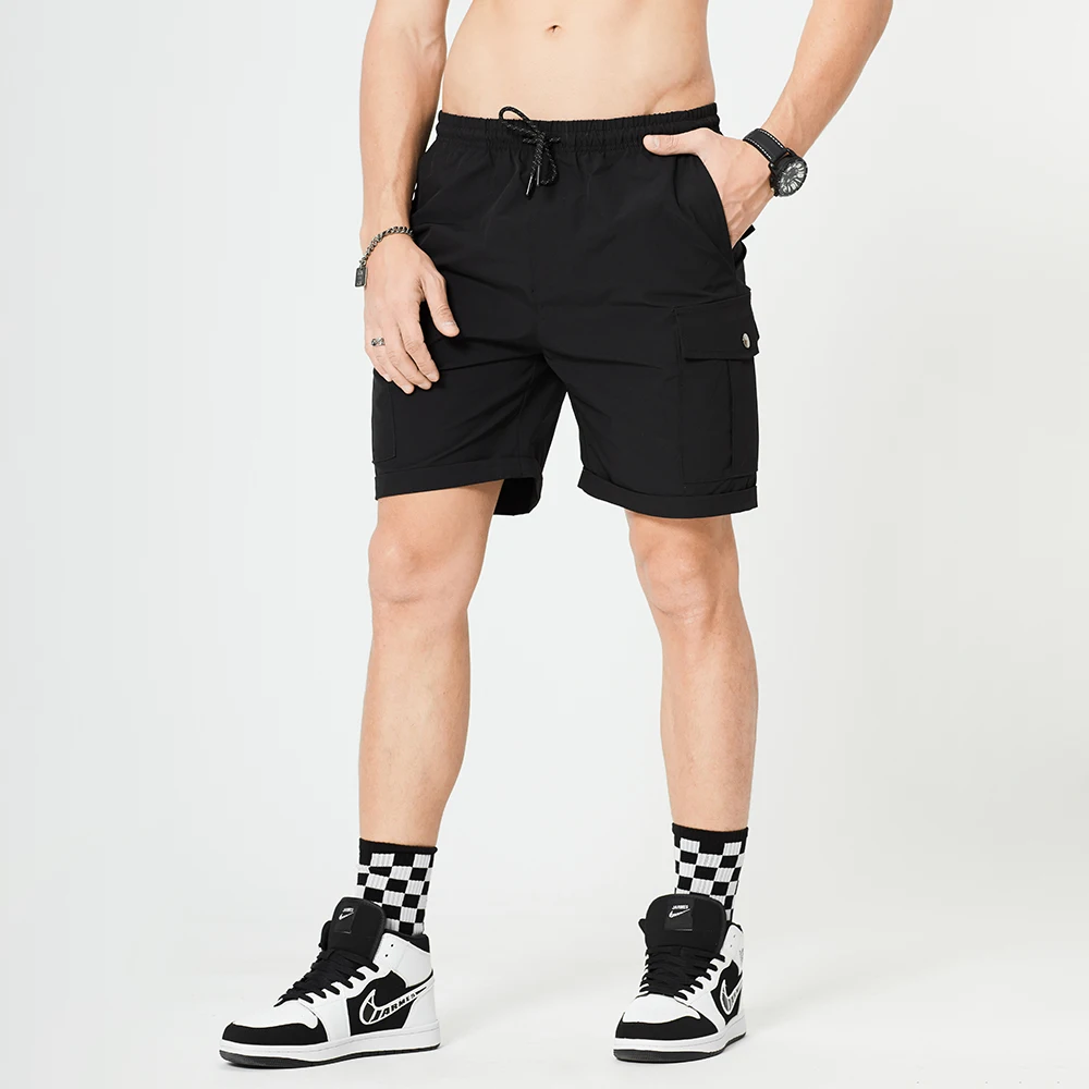 Pantalones cortos de secado rápido para hombre, Shorts holgados de Color sólido para gimnasio, culturismo, correr, playa, informales, novedad de 2021