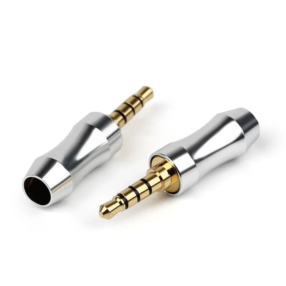 10PCS 3 5MM Jack Male Balanced Plugs Copper Gold Rhodium Plating Headphone Plug Metal Splice Adapter Speaker Audio Connectors