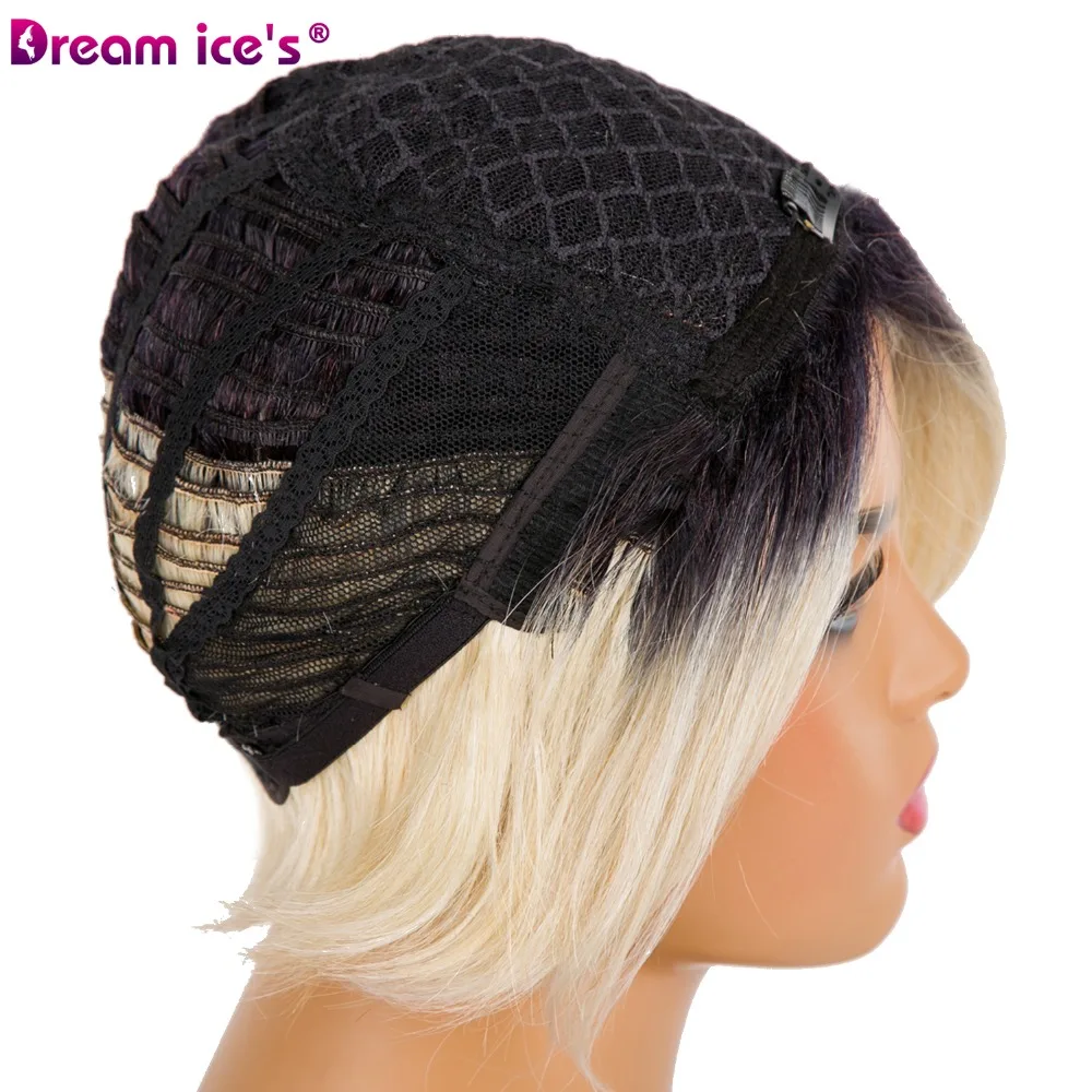 Синтетические Омбре черные и белые короткие волосы косплей парики для вечеринок для женщин Dream ice's